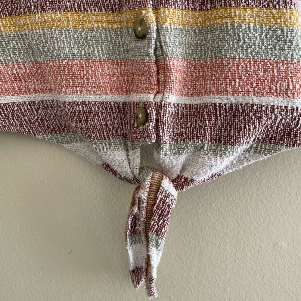 Texture and Thread Madewell Striped Ruffled Tank Top - Picture 4 of 7